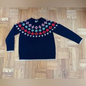 WYSE London Holly Fairisle Knit Merino Wool Sweater, Women’s Size M/L